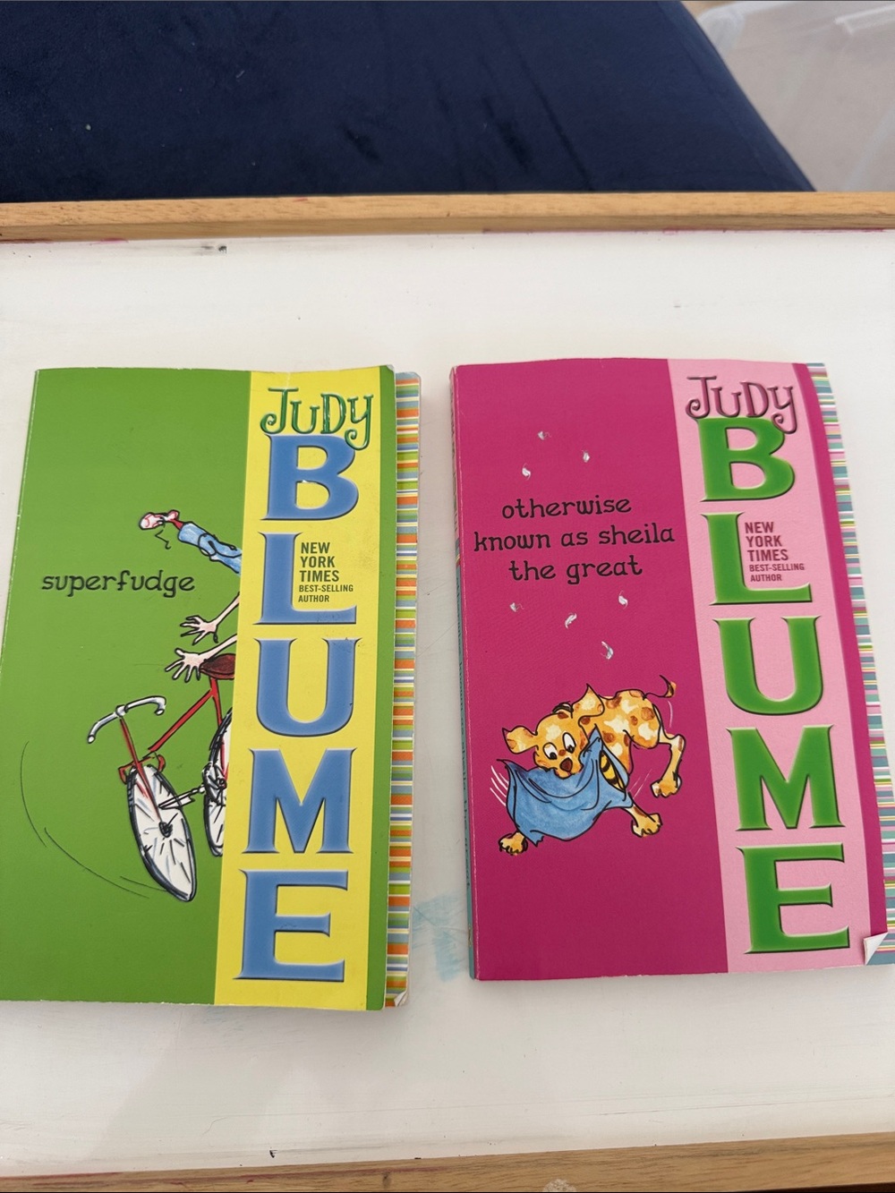 Judy Blume Paperback Book Lot - Bright Green & Pink Covers